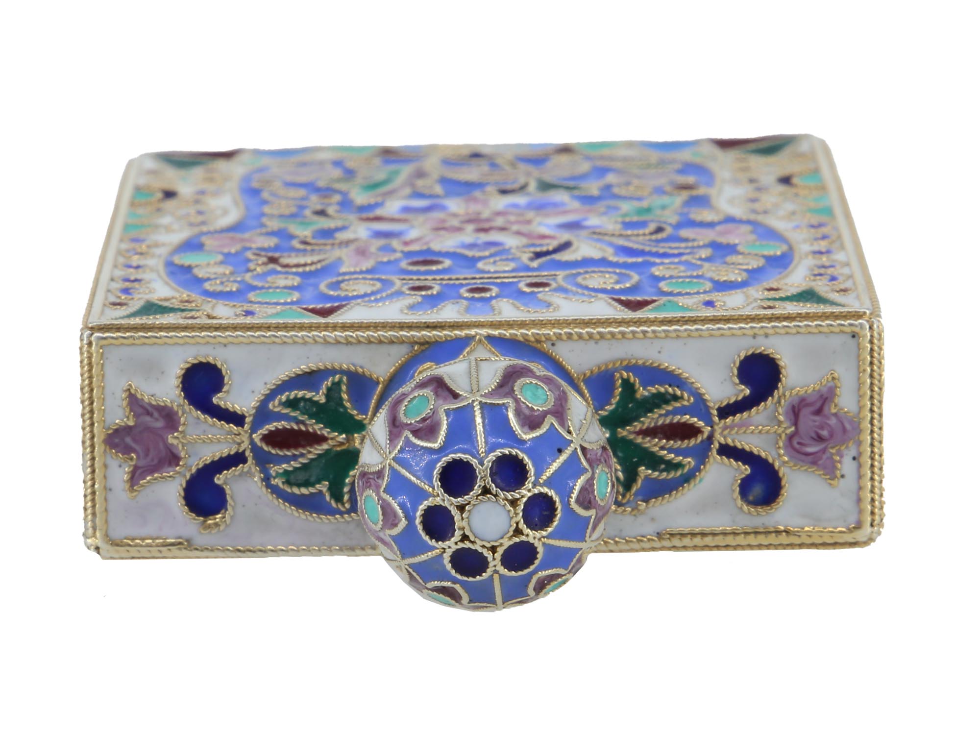 RUSSIAN GILT SILVER AND ENAMEL PERFUME BOTTLE PIC-4